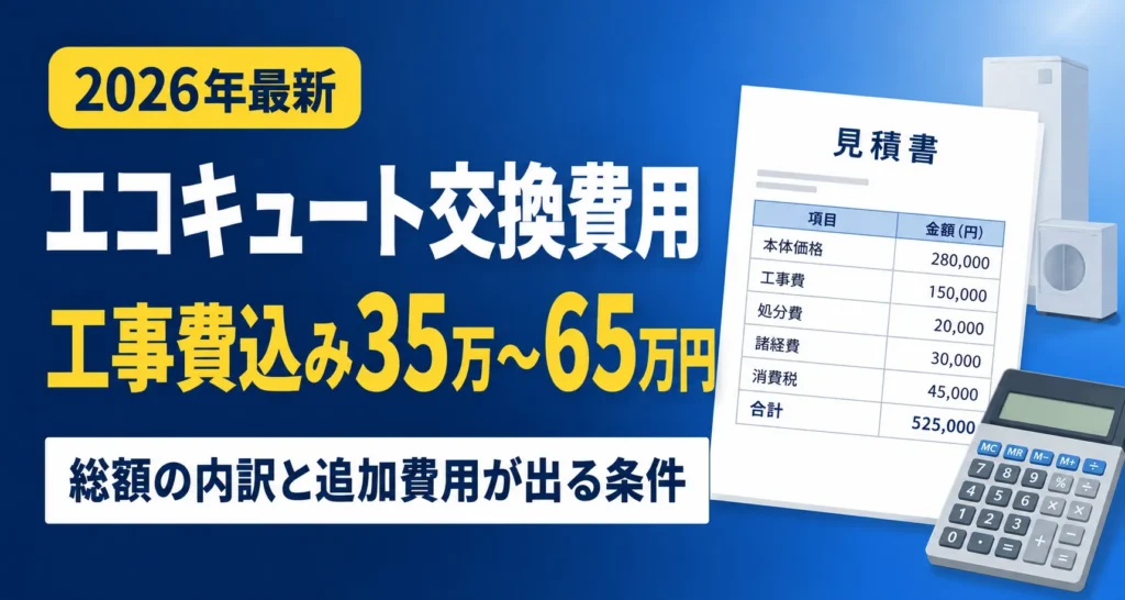 エコキュート交換費用の相場｜工事費込み総額と内訳
