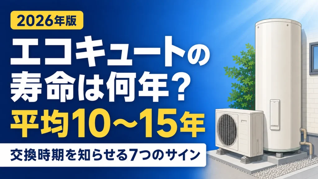 エコキュートの寿命は何年か｜平均10〜15年と交換時期7つのサイン