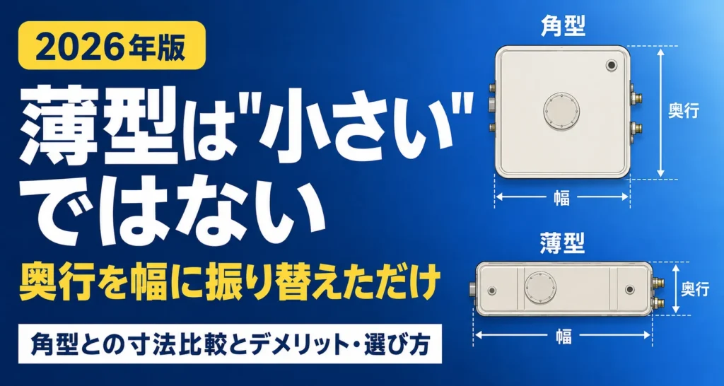 薄型エコキュートと角型の違い｜寸法比較