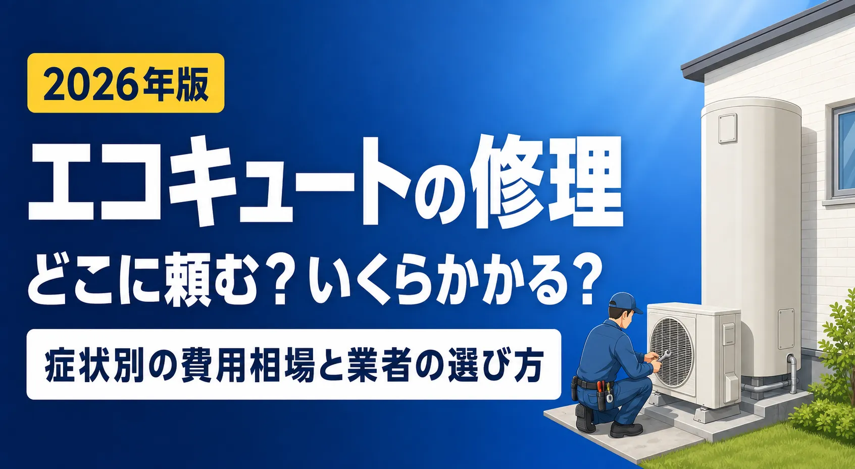 エコキュートの修理はどこに頼むか|症状別の費用相場と業者の選び方
