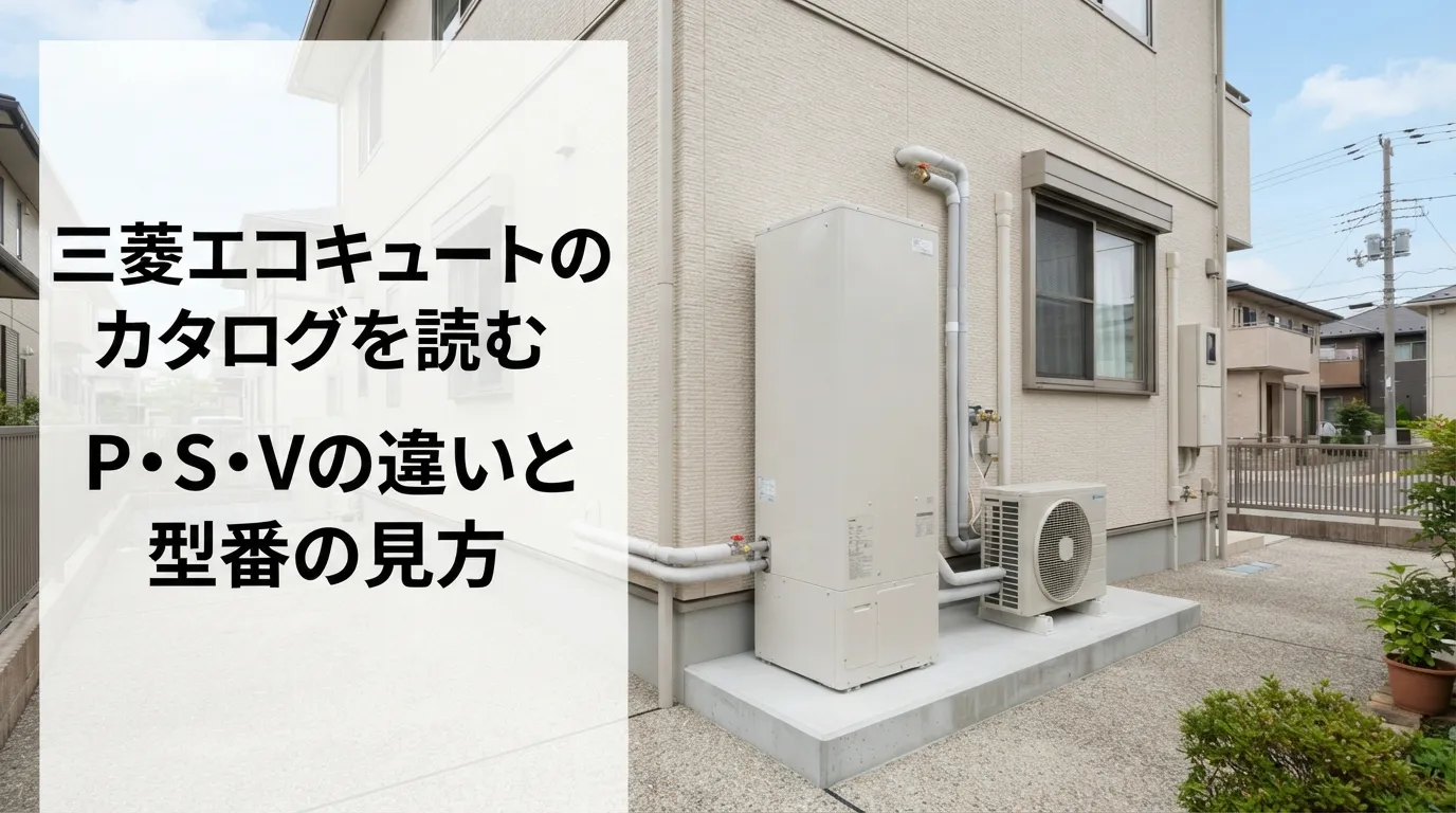 三菱エコキュートのカタログを読む|P・S・Vシリーズの違いと価格・型番の見方